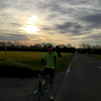 Kurze Trinkpause auf dem Weg zum Fliegerhorst nach Büchel