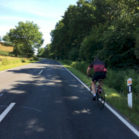 Kurzer steiler Anstieg nach Pillig in der Eifel